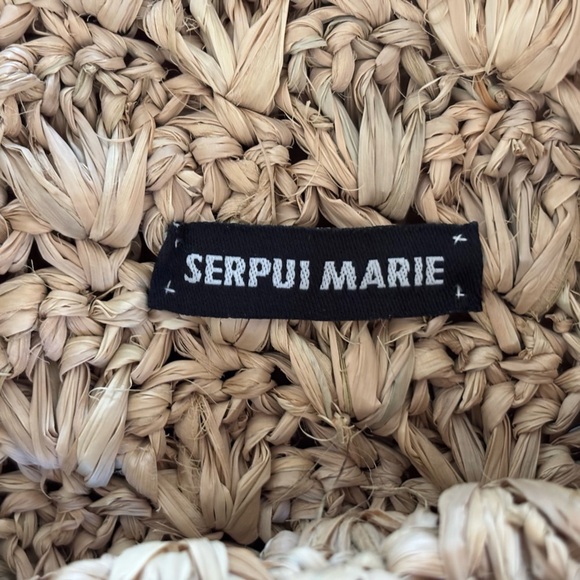 Serpui Marie Woven Straw Clutch with Colorful Pom-Poms Design - Picture 4 of 8